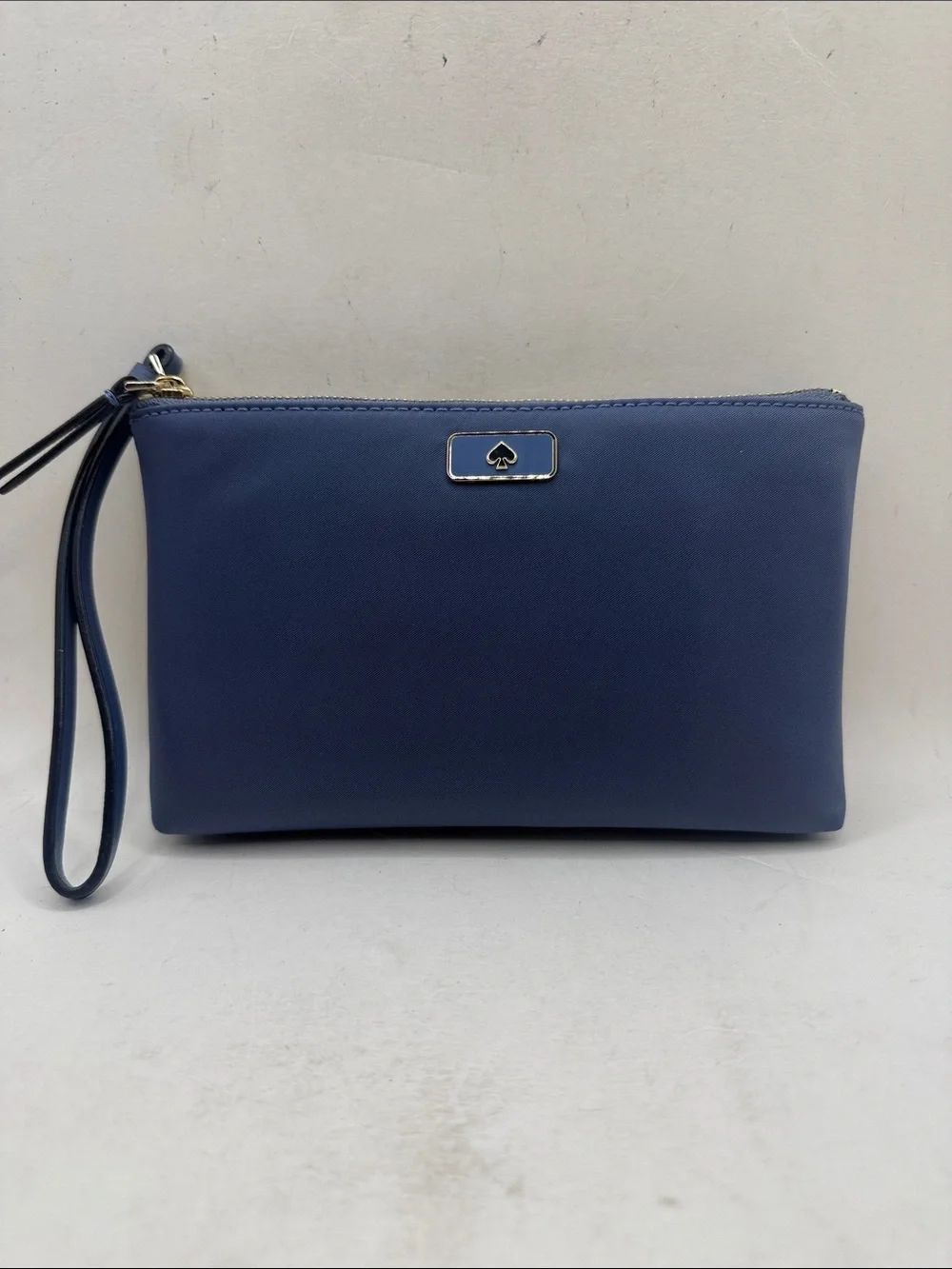Kate Spade Medium Double Zip Wristlet Wallet Blue ID Card Holder